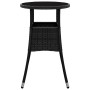 Garden table tempered glass black synthetic rattan Ø60x75 cm by vidaXL, Garden tables - Ref: Foro24-310598, Price: 62,56 €, D...