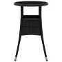Gartentisch aus gehärtetem Glas und schwarzem synthetischem Rattan Ø60x75 cm von vidaXL, Gartentische - Ref: Foro24-310598, P...