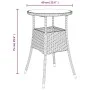 Gartentisch aus gehärtetem Glas und schwarzem synthetischem Rattan Ø60x75 cm von vidaXL, Gartentische - Ref: Foro24-310598, P...