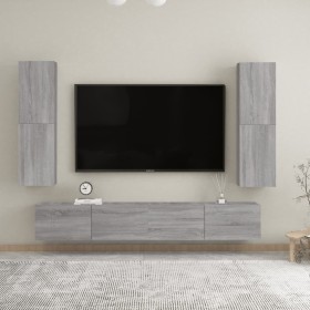 Wall TV cabinets 2 pcs Sonoma gray 30.5x30x110 cm by vidaXL, TV Furniture - Ref: Foro24-826679, Price: 85,55 €, Discount: %