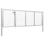 Silver steel garden gate 350x75 cm by vidaXL, garden gates - Ref: Foro24-144340, Price: 277,54 €, Discount: %