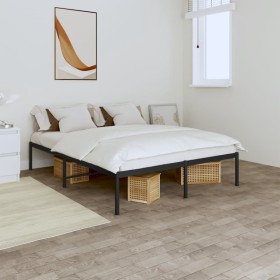 Black metal bed frame 160x200 cm by vidaXL, Beds and slatted bases - Ref: Foro24-350849, Price: 128,72 €, Discount: %
