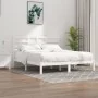 Weißer Massivholzbettrahmen 200x200 cm von vidaXL, Betten und Lattenroste - Ref: Foro24-3105816, Preis: 139,17 €, Rabatt: %