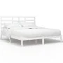 Weißer Massivholzbettrahmen 200x200 cm von vidaXL, Betten und Lattenroste - Ref: Foro24-3105816, Preis: 139,17 €, Rabatt: %