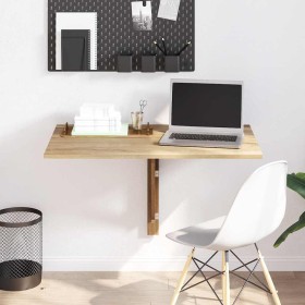 Mesa plegable de pared color roble 100x60 cm