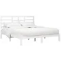 Weißer Massivholzbettrahmen 200x200 cm von vidaXL, Betten und Lattenroste - Ref: Foro24-3105816, Preis: 139,17 €, Rabatt: %