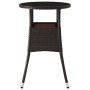 Mesa de jardín vidrio templado ratán sintético marrón Ø60x75 cm de vidaXL, Mesas de jardín - Ref: Foro24-310599, Precio: 61,46 €