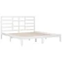 Weißer Massivholzbettrahmen 200x200 cm von vidaXL, Betten und Lattenroste - Ref: Foro24-3105816, Preis: 139,17 €, Rabatt: %