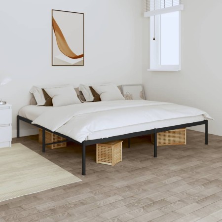 Estructura de cama de metal negro 180x200 cm de vidaXL, Camas y somieres - Ref: Foro24-350850, Precio: 98,74 €, Descuento: %