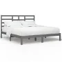 Estructura de cama de madera maciza de pino gris 200x200 cm de vidaXL, Camas y somieres - Ref: Foro24-3105817, Precio: 158,84...