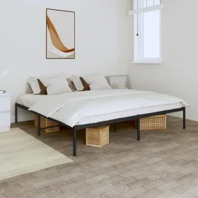 Black metal bed frame 183x213 cm by vidaXL, Beds and slatted bases - Ref: Foro24-350851, Price: 100,14 €, Discount: %