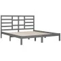 Bettgestell aus massivem, grauem Kiefernholz, 200 x 200 cm von vidaXL, Betten und Lattenroste - Ref: Foro24-3105817, Preis: 1...
