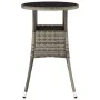 Garden table tempered glass and gray synthetic rattan Ø60x75 cm by vidaXL, Garden tables - Ref: Foro24-310600, Price: 61,31 €...