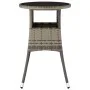 Garden table tempered glass and gray synthetic rattan Ø60x75 cm by vidaXL, Garden tables - Ref: Foro24-310600, Price: 61,31 €...