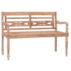 Batavia-Bank aus massivem Teakholz, weiß gewaschen, 120 cm von vidaXL, Gartenbänke - Ref: Foro24-316035, Preis: 225,93 €, Rab...