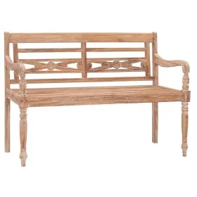 Batavia bench in solid teak wood washed white 120 cm by vidaXL, garden benches - Ref: Foro24-316035, Price: 219,97 €, Discoun...