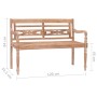 Banco Batavia madera de teca maciza blanco lavado 120 cm de vidaXL, Bancos de jardín - Ref: Foro24-316035, Precio: 198,92 €