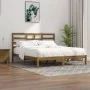 Honey brown solid pine wood bed frame 200x200 cm by vidaXL, Beds and slatted bases - Ref: Foro24-3105818, Price: 159,45 €, Di...