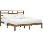 Honey brown solid pine wood bed frame 200x200 cm by vidaXL, Beds and slatted bases - Ref: Foro24-3105818, Price: 159,45 €, Di...