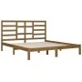Honey brown solid pine wood bed frame 200x200 cm by vidaXL, Beds and slatted bases - Ref: Foro24-3105818, Price: 159,45 €, Di...