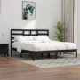 Estructura de cama de madera maciza de pino negra 200x200 cm de vidaXL, Camas y somieres - Ref: Foro24-3105819, Precio: 158,9...