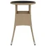 Garden table tempered glass beige synthetic rattan Ø60x75 cm by vidaXL, Garden tables - Ref: Foro24-310601, Price: 61,67 €, D...