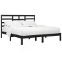 Estructura de cama de madera maciza de pino negra 200x200 cm de vidaXL, Camas y somieres - Ref: Foro24-3105819, Precio: 158,9...