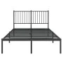 Bed frame with black metal headboard 120x190 cm by vidaXL, Beds and slatted bases - Ref: Foro24-350861, Price: 107,52 €, Disc...