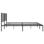 Bed frame with black metal headboard 120x190 cm by vidaXL, Beds and slatted bases - Ref: Foro24-350861, Price: 107,52 €, Disc...