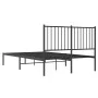 Bed frame with black metal headboard 120x190 cm by vidaXL, Beds and slatted bases - Ref: Foro24-350861, Price: 107,52 €, Disc...