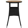 Garden table acacia wood and black synthetic rattan Ø60x75 cm by vidaXL, Garden tables - Ref: Foro24-310602, Price: 44,49 €, ...