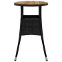 Garden table acacia wood and black synthetic rattan Ø60x75 cm by vidaXL, Garden tables - Ref: Foro24-310602, Price: 44,49 €, ...