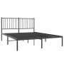 Bed frame with black metal headboard 135x190 cm by vidaXL, Beds and slatted bases - Ref: Foro24-350863, Price: 104,29 €, Disc...