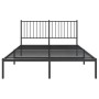 Bed frame with black metal headboard 135x190 cm by vidaXL, Beds and slatted bases - Ref: Foro24-350863, Price: 104,29 €, Disc...