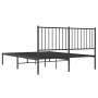Bed frame with black metal headboard 135x190 cm by vidaXL, Beds and slatted bases - Ref: Foro24-350863, Price: 104,29 €, Disc...