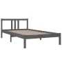 Grauer Massivholzbettrahmen 100x200 cm von vidaXL, Betten und Lattenroste - Ref: Foro24-814876, Preis: 85,49 €, Rabatt: %