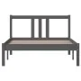 Grauer Massivholzbettrahmen 100x200 cm von vidaXL, Betten und Lattenroste - Ref: Foro24-814876, Preis: 85,49 €, Rabatt: %
