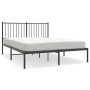 Estructura de cama con cabecero metal negro 140x190 cm de vidaXL, Camas y somieres - Ref: Foro24-350864, Precio: 89,27 €, Des...