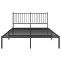 Estructura de cama con cabecero metal negro 140x190 cm de vidaXL, Camas y somieres - Ref: Foro24-350864, Precio: 89,27 €, Des...