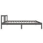 Grauer Massivholzbettrahmen 100x200 cm von vidaXL, Betten und Lattenroste - Ref: Foro24-814876, Preis: 85,49 €, Rabatt: %