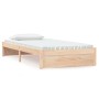 Weißer Massivholzbettrahmen 100x200 cm von vidaXL, Betten und Lattenroste - Ref: Foro24-814940, Preis: 144,51 €, Rabatt: %