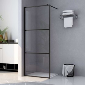 Mampara de ducha accesible vidrio ESG claro negro 80x195 cm