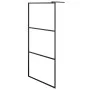 Accessible shower screen clear ESG glass black 80x195 cm by vidaXL, Shower walls and screens - Ref: Foro24-149148, Price: 181...
