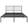 Bed frame with black metal headboard 140x200 cm by vidaXL, Beds and slatted bases - Ref: Foro24-350865, Price: 101,94 €, Disc...