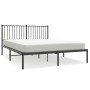 Estructura de cama con cabecero metal negro 150x200 cm de vidaXL, Camas y somieres - Ref: Foro24-350866, Precio: 124,30 €, De...