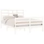 Small double bed frame white solid wood 120x190cm by vidaXL, Beds and slatted bases - Ref: Foro24-3105831, Price: 141,67 €, D...