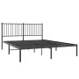Bettgestell mit schwarzem Metallkopfteil 160x200 cm von vidaXL, Betten und Lattenroste - Ref: Foro24-350867, Preis: 125,42 €,...