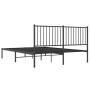 Estructura de cama con cabecero metal negro 160x200 cm de vidaXL, Camas y somieres - Ref: Foro24-350867, Precio: 129,57 €, De...