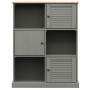 Librería VIGO madera maciza de pino gris 90x35x114,5 cm de vidaXL, Librerías y estanterías - Ref: Foro24-353183, Precio: 148,...