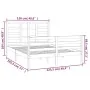 Small double bed frame white solid wood 120x190cm by vidaXL, Beds and slatted bases - Ref: Foro24-3105831, Price: 141,67 €, D...
